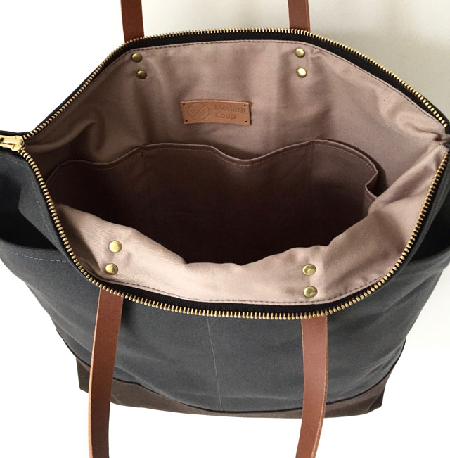 Custom Bag: Medium Zipper Tote with Front Pockets and Luggage Strap | Water Resistant Lightly ...